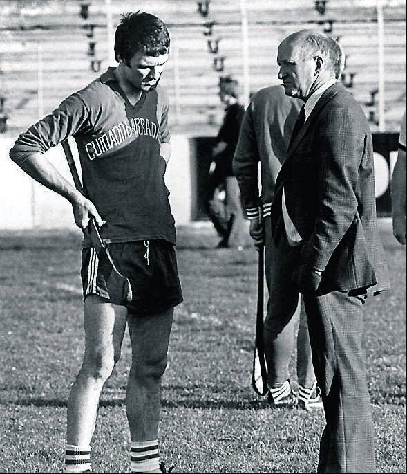 Jimmy Barry-Murphy, training at Pairc Uí Chaoimh in July 1978, in conversation with Christy Ring. Jimmy Barry-Murphy, training at Pairc Uí Chaoimh in July 1978, in conversation with Christy Ring.