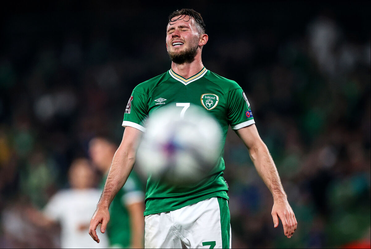 Ireland's Alan Browne reacts as he fails to control a cross into the box against Serbia. Picture: INPHO/James Crombie Ireland's Alan Browne reacts as he fails to control a cross into the box against Serbia. Picture: INPHO/James Crombie