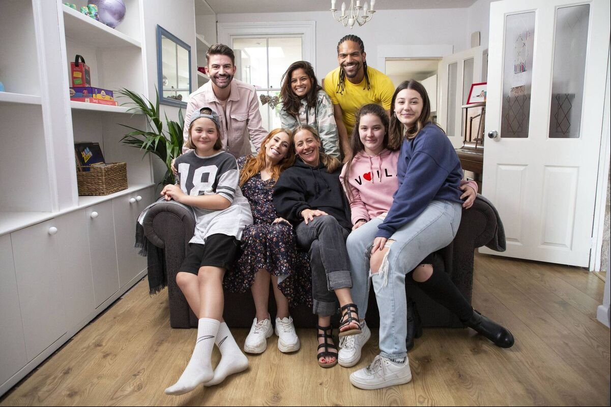 The Paine family, Stacey Solomon and experts from Sort Your Life Out, a new TV show on BBC. Picture: PA Photo/BBC/Optomen/James Callum. The Paine family, Stacey Solomon and experts from Sort Your Life Out, a new TV show on BBC. Picture: PA Photo/BBC/Optomen/James Callum.