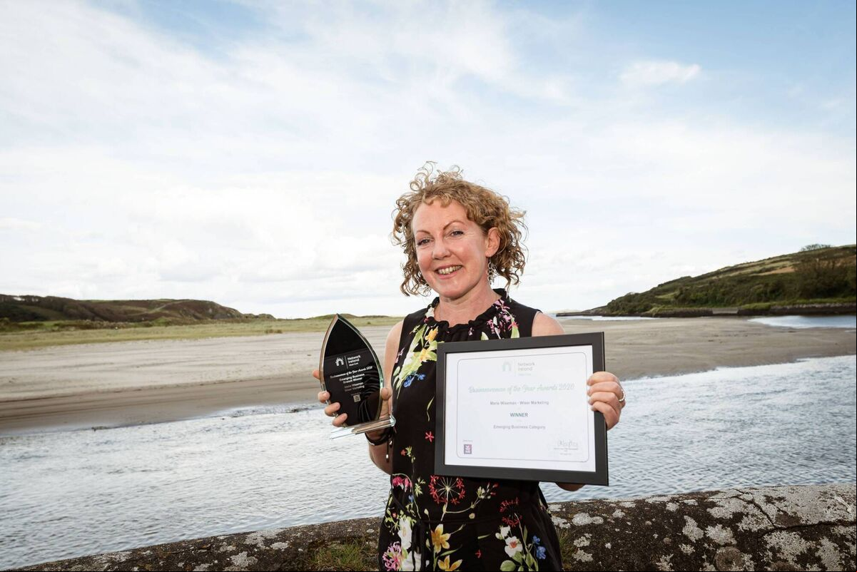 Marie Wiseman of Wiser Marketing who won the Award for Emerging Business at the Network Ireland West Cork 2020 Businesswoman of the Year Awards. Photo by Dermot Sullivan Marie Wiseman of Wiser Marketing who won the Award for Emerging Business at the Network Ireland West Cork 2020 Businesswoman of the Year Awards. Photo by Dermot Sullivan