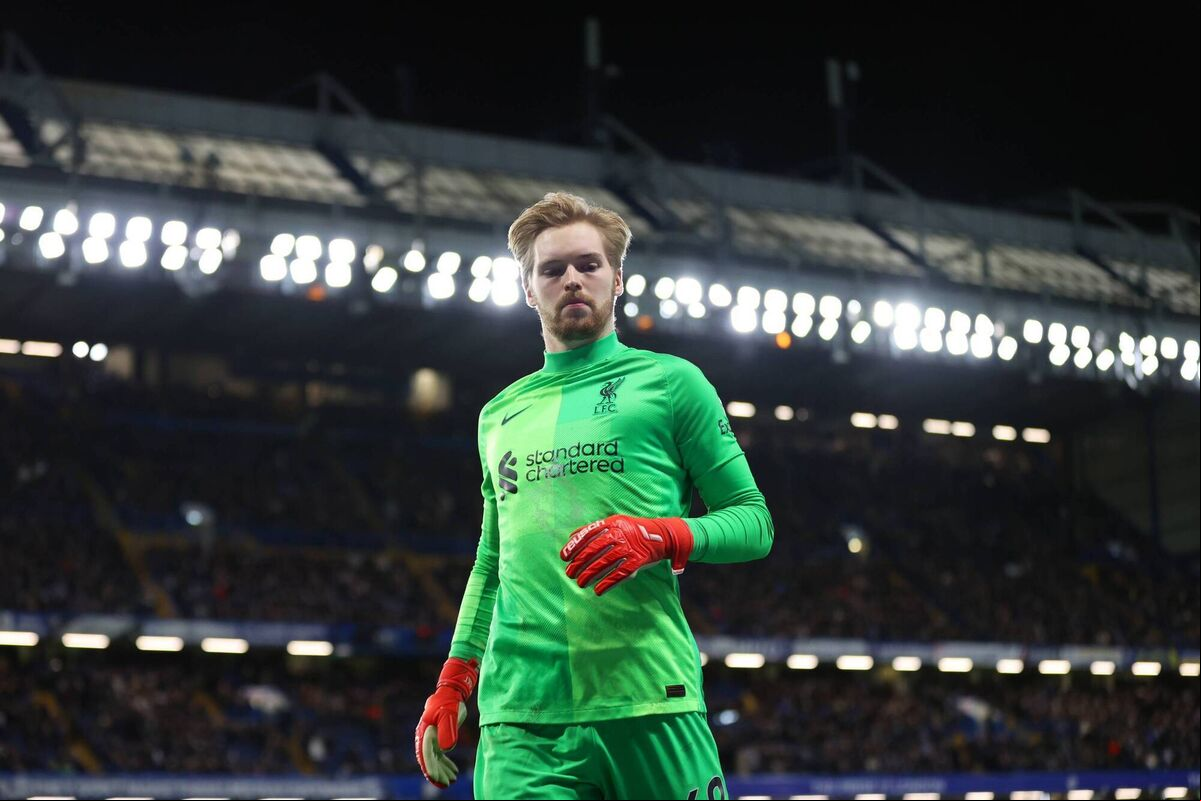 Cork's Caoimhin Kelleher put in an accomplished performance for Liverpool in their recent Premier League match against Chelsea at Stamford Bridge. But could do little in the Merseysiders avoiding their sixth draw of the season. Picture: Catherine Ivill/Getty Images