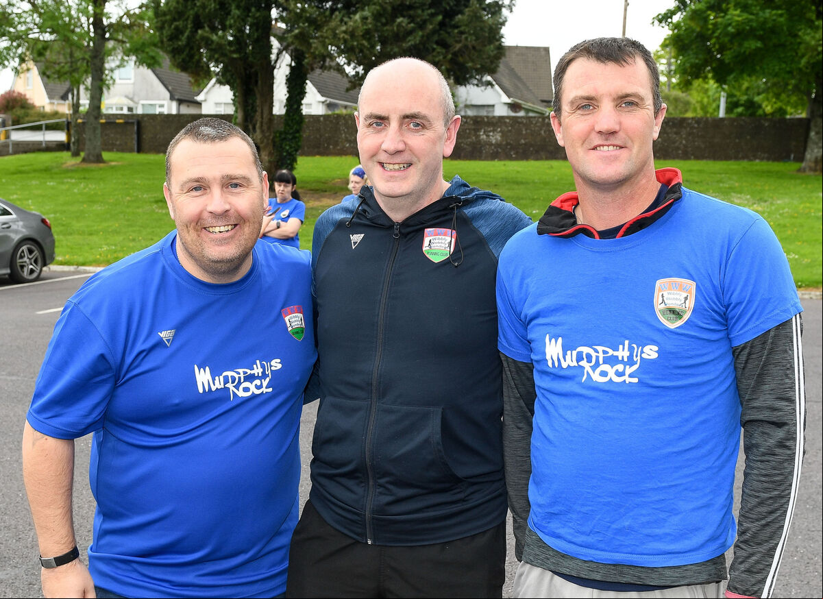 Gavin O'Sullivan, Aidan Cooney and Barry Potter, all of the Wibbly Wobbly Wonders running club. Picture: David Keane Gavin O'Sullivan, Aidan Cooney and Barry Potter, all of the Wibbly Wobbly Wonders running club. Picture: David Keane