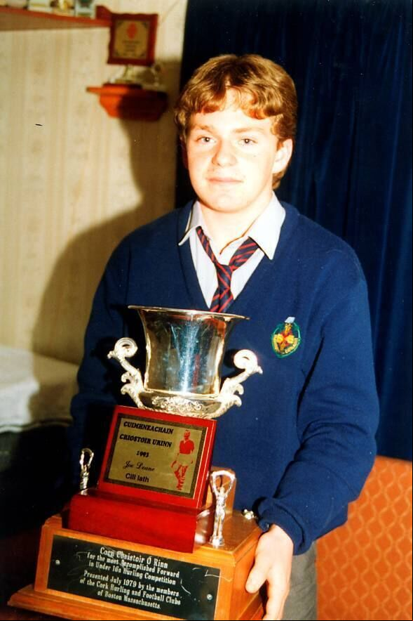 Joe Deane with the Christy Ring Trophy for the best U16 forward in Cork club hurling, in 1993. Joe Deane with the Christy Ring Trophy for the best U16 forward in Cork club hurling, in 1993.