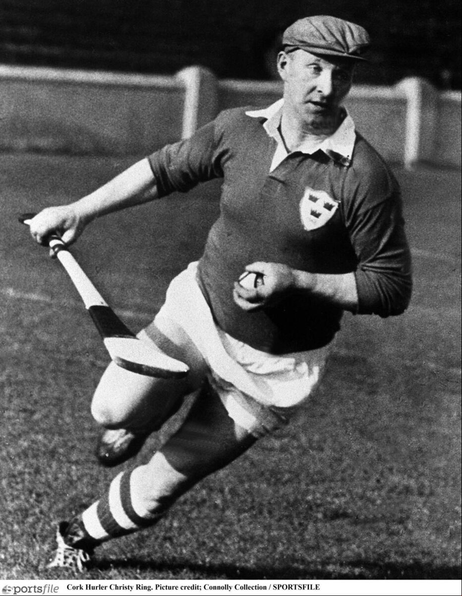 Cork hurler Christy Ring in action for Munster. Picture: Connolly Collection/SPORTSFILE Cork hurler Christy Ring in action for Munster. Picture: Connolly Collection/SPORTSFILE