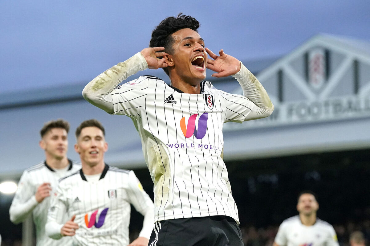 Fulham's Fabio Carvalho celebrating a goal for the Londoners on their way to the Championship title. Since then he has ed Liverpool, who will face his former club in the opening weekend of the new season. Picture: Jonathan Brady/PA Wire. Fulham's Fabio Carvalho celebrating a goal for the Londoners on their way to the Championship title. Since then he has ed Liverpool, who will face his former club in the opening weekend of the new season. Picture: Jonathan Brady/PA Wire.