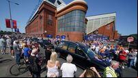 Rangers players and fans pay respects to Andy Goram at his funeral