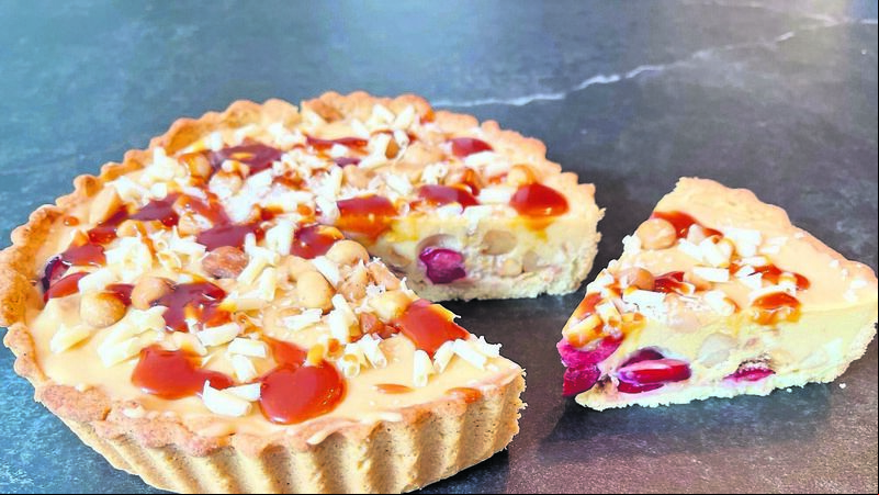 Recipe: Cherry, Macadamia and Caramel White Chocolate Tart Recipe: Cherry, Macadamia and Caramel White Chocolate Tart