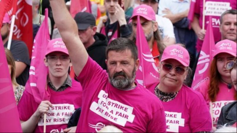 Postal and telecoms workers hold strike rally in Belfast Postal and telecoms workers hold strike rally in Belfast