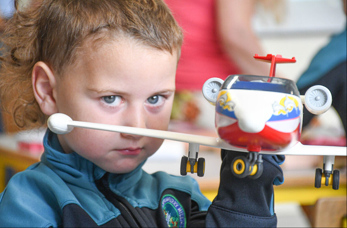 Paddy Courtney pictured with a toy plane on his first day in junior infants at Strawberry Hill NS Paddy Courtney pictured with a toy plane on his first day in junior infants at Strawberry Hill NS