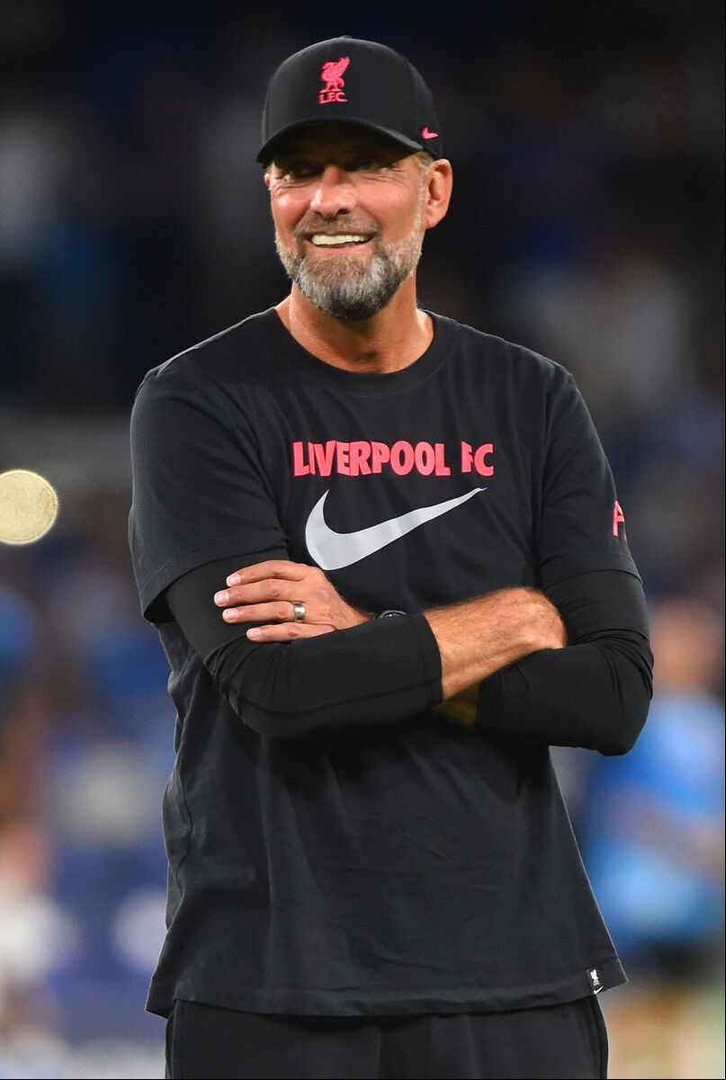 Liverpool manager Jurgen Klopp smiles before the UEFA Champions League Group A match at the Diego Armando Maradona Stadium in Naples, Italy. Picture: Agostino Gemito/PA Wire. Liverpool manager Jurgen Klopp smiles before the UEFA Champions League Group A match at the Diego Armando Maradona Stadium in Naples, Italy. Picture: Agostino Gemito/PA Wire.