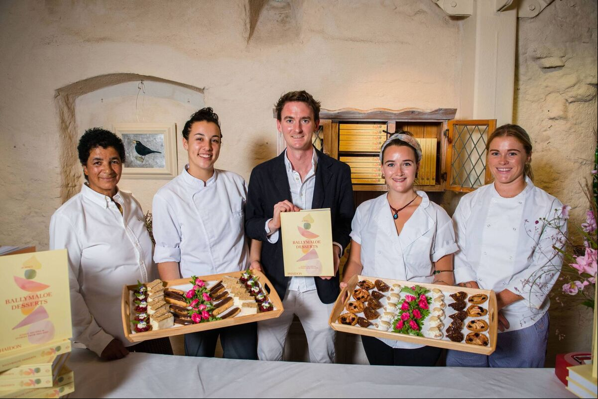 Ballymaloe dessert team Anne Healy, Camille Tabu, JR Ryall, Eimear Louth and Beth O’Brien pictured at the launch of “Ballymaloe Desserts” by JR Ryall in The Grainstore at Ballymaloe. Picture: Joleen Cronin Ballymaloe dessert team Anne Healy, Camille Tabu, JR Ryall, Eimear Louth and Beth O’Brien pictured at the launch of “Ballymaloe Desserts” by JR Ryall in The Grainstore at Ballymaloe. Picture: Joleen Cronin