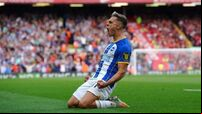 Leandro Trossard nets hat-trick as Brighton claim deserved draw at Liverpool