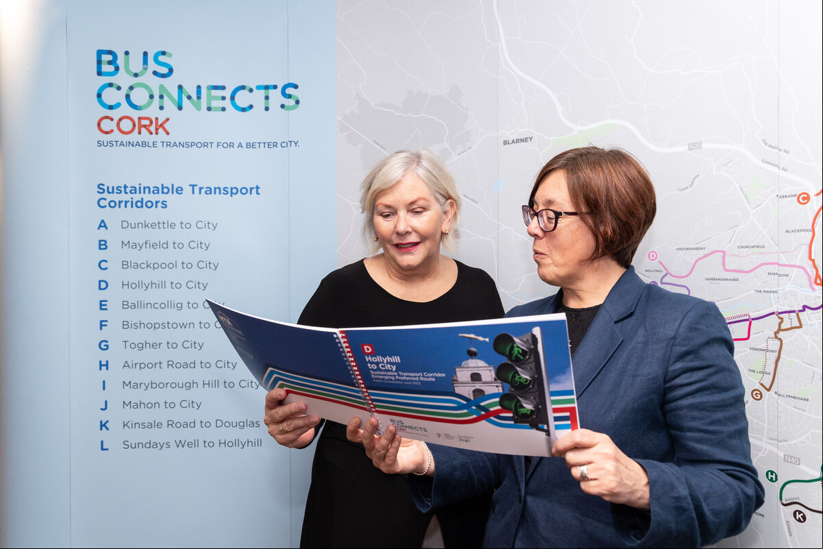 Ann Doherty, Chief Executive of Cork City Council and Anne Graham, CEO of the National Transport Authority launching the first draft of the Sustainable Transport Corridors (STC) project back in June. Picture: Darragh Kane Ann Doherty, Chief Executive of Cork City Council and Anne Graham, CEO of the National Transport Authority launching the first draft of the Sustainable Transport Corridors (STC) project back in June. Picture: Darragh Kane