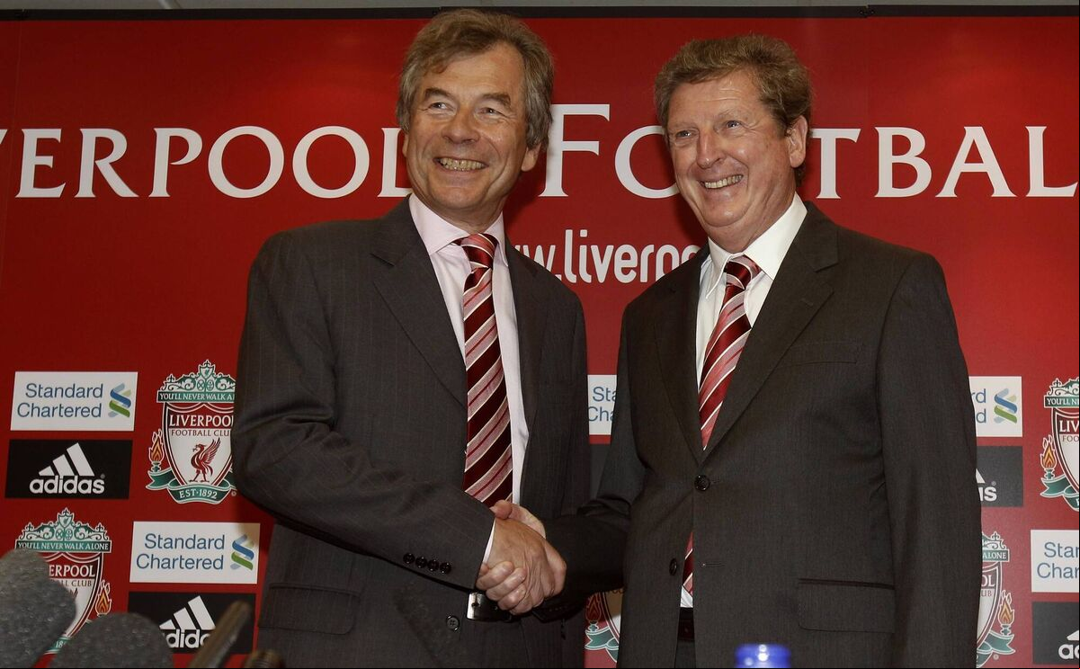 Liverpool chairman Martin Broughton (left) with then Liverpool manager Roy Hodgson in July 1, 2010. Liverpool chairman Martin Broughton (left) with then Liverpool manager Roy Hodgson in July 1, 2010.