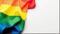 Gay pride rainbow flag on a plain background