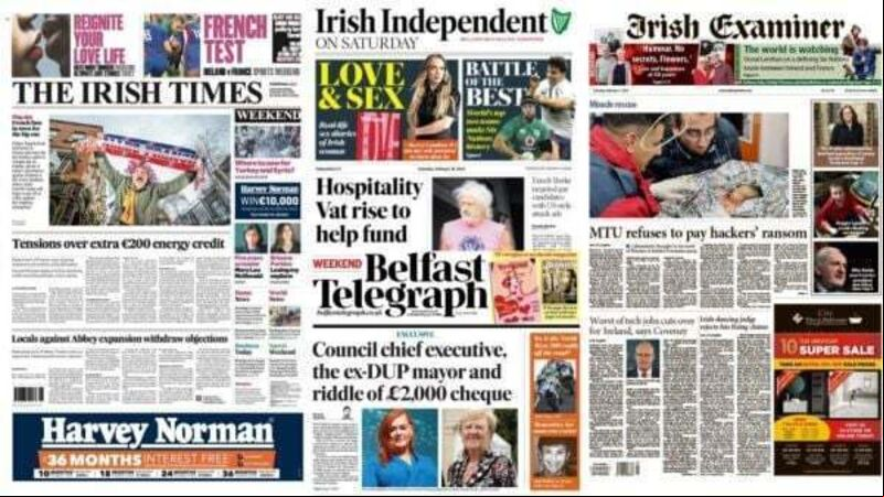 What the papers say: Saturday's front pages What the papers say: Saturday's front pages