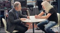 MEP Mick Wallace spotted during interview with US TV host Jon Stewart