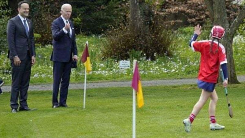 Biden almost called upon as ball boy in Gaelic games demonstration Biden almost called upon as ball boy in Gaelic games demonstration