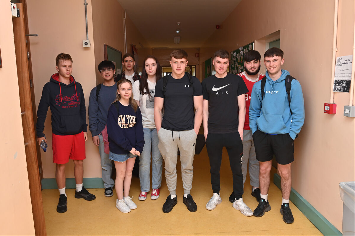 Leaving certificate students who sat the English paper 1 examination at Coláiste an Chroí Naofa, Carrignavar, Co Cork. Picture Dan Linehan Leaving certificate students who sat the English paper 1 examination at Coláiste an Chroí Naofa, Carrignavar, Co Cork. Picture Dan Linehan
