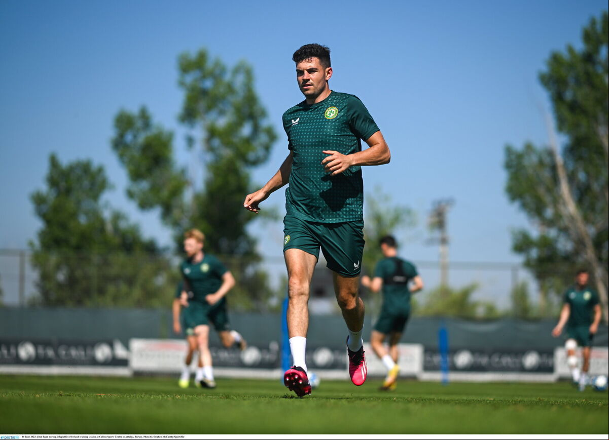 Republic of Ireland's and Cork's John Egan at training in Turkey. Picture: Stephen McCarthy/Sportsfile Republic of Ireland's and Cork's John Egan at training in Turkey. Picture: Stephen McCarthy/Sportsfile