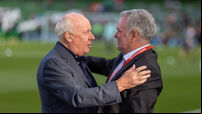 Liam Brady with Ray Houghton before the game 19/6/2023