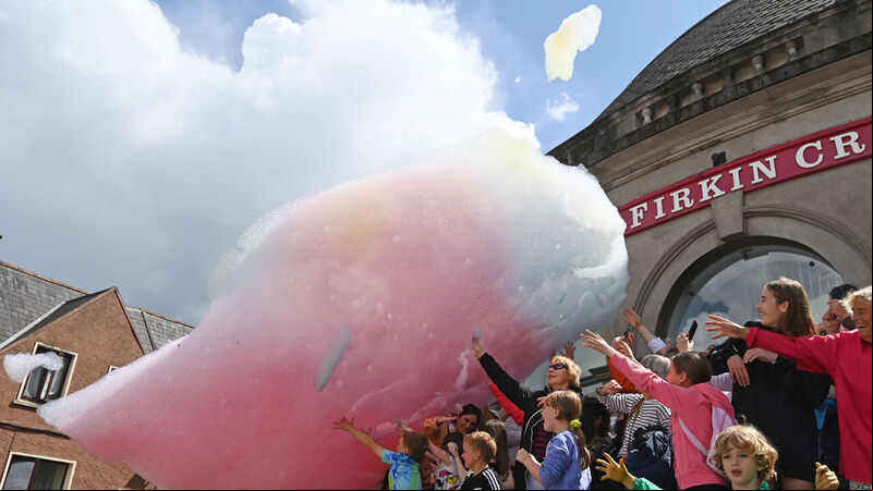 WATCH: Cork street taken over by foam for Cork Midsummer Festival