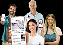 People holding phone with App