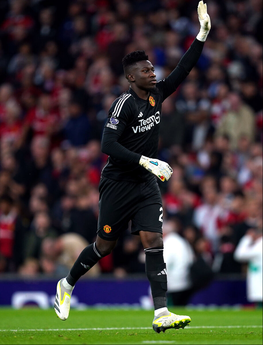 Manchester United goalkeeper Andre Onana during the Premier League match at Old Trafford, against Wolves Manchester United goalkeeper Andre Onana during the Premier League match at Old Trafford, against Wolves