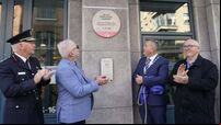 Firefighter who died on duty honoured by Tara Street Station plaque