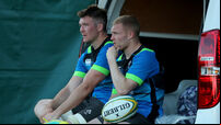 Peter O'Mahony and Keith Earls after training 5/6/2018