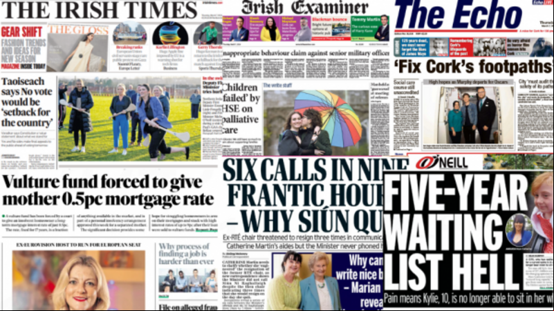 What the papers say: Thursday's front pages What the papers say: Thursday's front pages
