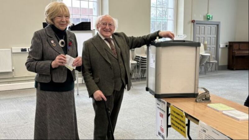 President Michael D Higgins among those to vote in referendums President Michael D Higgins among those to vote in referendums