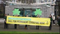 Protests in Dublin and Belfast urge Biden to  Gaza ceasefire