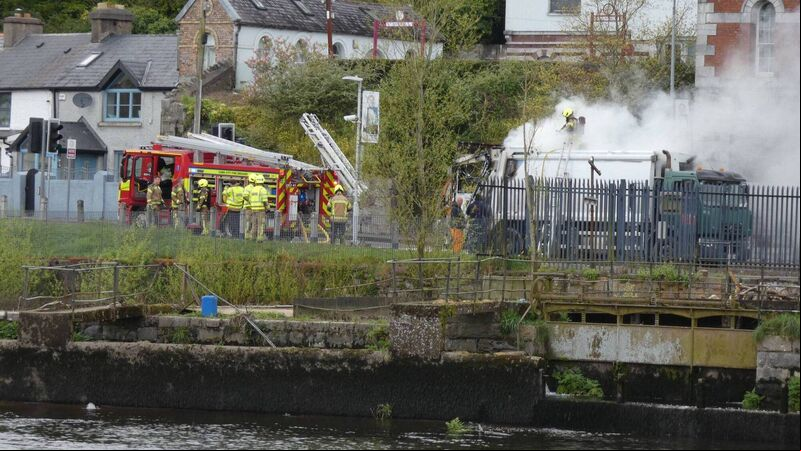 Crews respond to bin lorry fire in Cork city Crews respond to bin lorry fire in Cork city