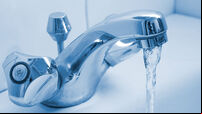 Running water from a faucet