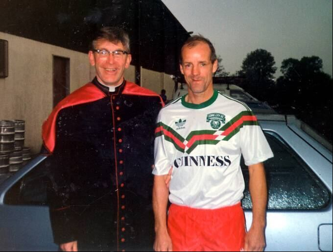 Bishop John Buckley pictured with soccer player Miah Dennehy. Bishop John Buckley pictured with soccer player Miah Dennehy.