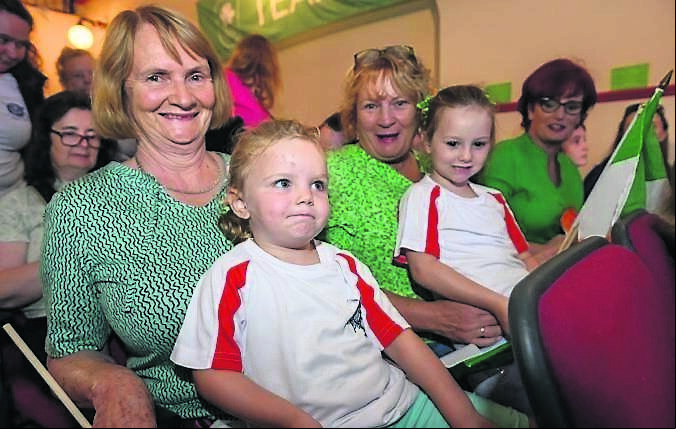 Paul O'Donovan's relations Phil Hurley, Regina Coombs, Una Raggett with young Sarah and Hannah Hurley watching Paul O’Donovan and Fintan McCarthy win gold in the lightweight men’s double sculls Olympic final at the Town Hall, Skibbereen, Cork. Picture Dan Linehan Paul O'Donovan's relations Phil Hurley, Regina Coombs, Una Raggett with young Sarah and Hannah Hurley watching Paul O’Donovan and Fintan McCarthy win gold in the lightweight men’s double sculls Olympic final at the Town Hall, Skibbereen, Cork. Picture Dan Linehan