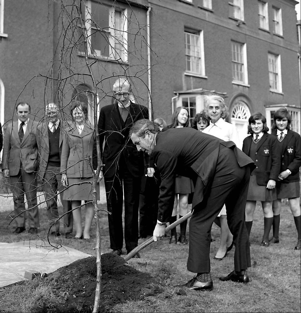Richard Burke, then the Minister for Education, at the opening of Ashton School in Cork on March 10, 1975, watched by pupils and staff Richard Burke, then the Minister for Education, at the opening of Ashton School in Cork on March 10, 1975, watched by pupils and staff