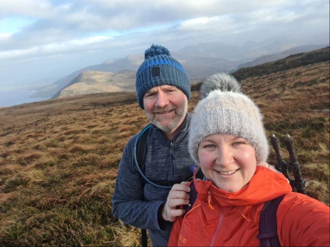 Tania White, with her husband Fintan on Mangerton, County Kerry. Tania White, with her husband Fintan on Mangerton, County Kerry.