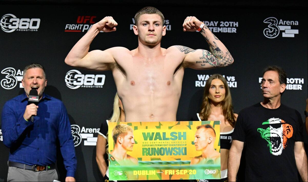 Callum Walsh at the weigh-in before his recent bout at the 3 Arena. Picture: Doug Minihane Callum Walsh at the weigh-in before his recent bout at the 3 Arena. Picture: Doug Minihane