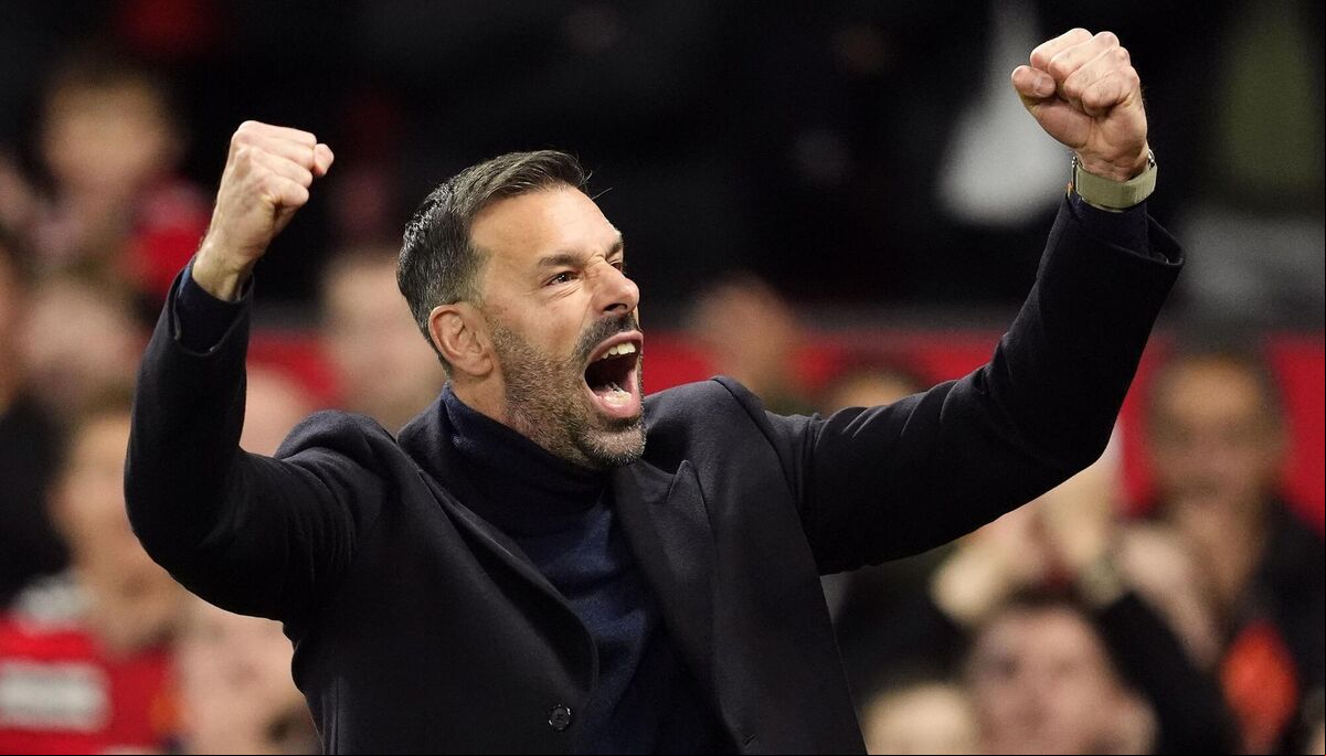 Manchester United interim manager Ruud van Nistelrooy celebrates during the Carabao Cup fourth round victory over Leicester City at Old Trafford, Manchester on Wednesday Picture: Nick Potts/PA Wire Manchester United interim manager Ruud van Nistelrooy celebrates during the Carabao Cup fourth round victory over Leicester City at Old Trafford, Manchester on Wednesday Picture: Nick Potts/PA Wire