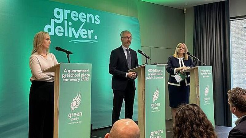 Greens pledge €10bn for public transport and tax on business class flights Greens pledge €10bn for public transport and tax on business class flights