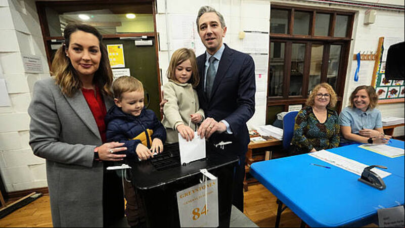 Taoiseach casts vote with his family early as General Election under way Taoiseach casts vote with his family early as General Election under way