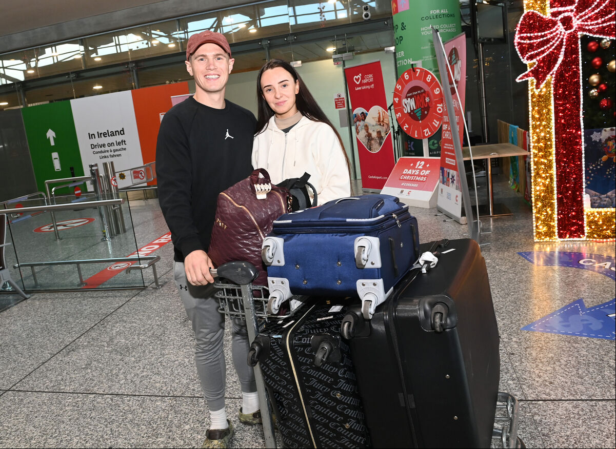Billy O’Gorman, Boherbue, and Jessica O’Callaghan, Lehenaghmore, who were returning from Dubai for Christmas. Picture: Larry Cummins. Billy O’Gorman, Boherbue, and Jessica O’Callaghan, Lehenaghmore, who were returning from Dubai for Christmas. Picture: Larry Cummins.