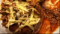 Fab weekend supper... Mighty mince stuffed flat mushrooms