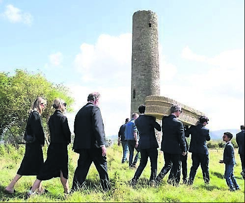 Edna O’Brien's coffin being taken to its final resting place in Mountshannon, Co Clare, last year; Edna O’Brien's coffin being taken to its final resting place in Mountshannon, Co Clare, last year;