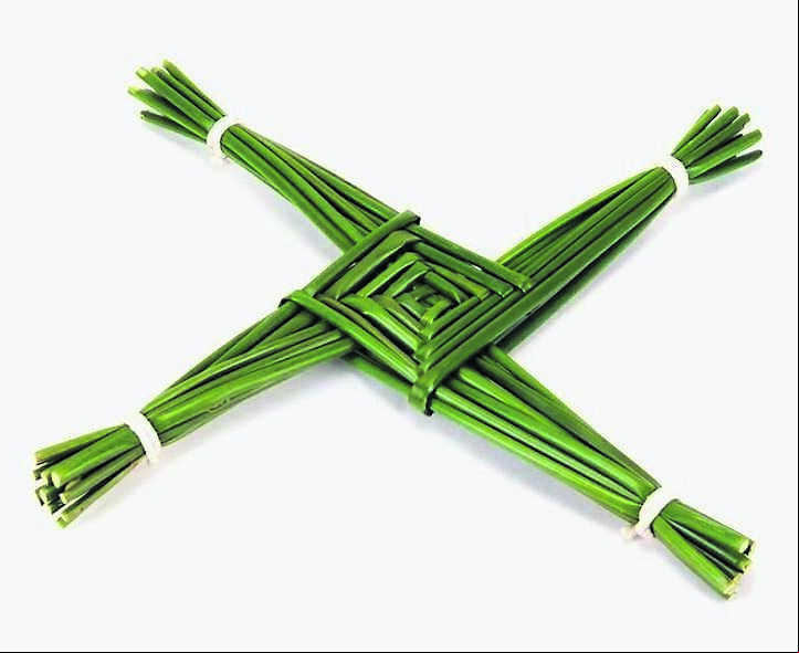 The Brigid’s Cross, traditionally made on the eve of St Brigid’s Day and believed to protect the house it hangs in from fire, evil and hunger. The Brigid’s Cross, traditionally made on the eve of St Brigid’s Day and believed to protect the house it hangs in from fire, evil and hunger.