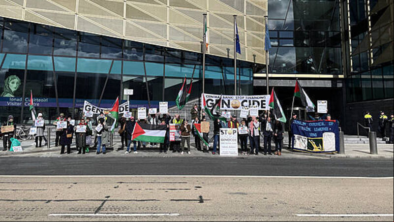 Protesters condemn ‘loans for genocide’ in Central Bank demo over Israel Bonds Protesters condemn ‘loans for genocide’ in Central Bank demo over Israel Bonds