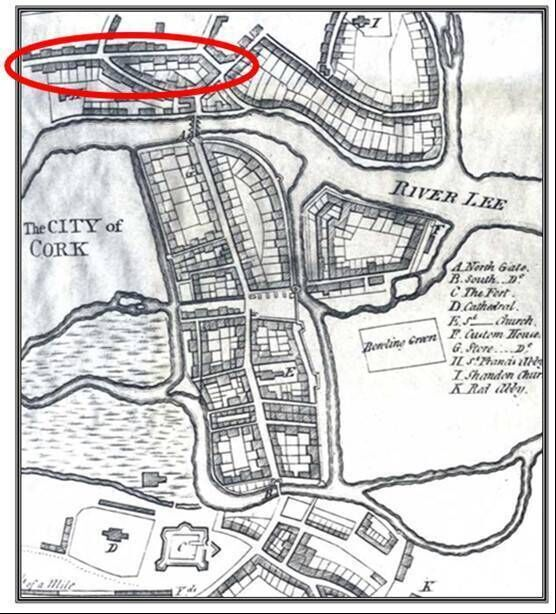 Blarney Lane begins to fill in – a map of Cork from 1690. Blarney Lane begins to fill in – a map of Cork from 1690.