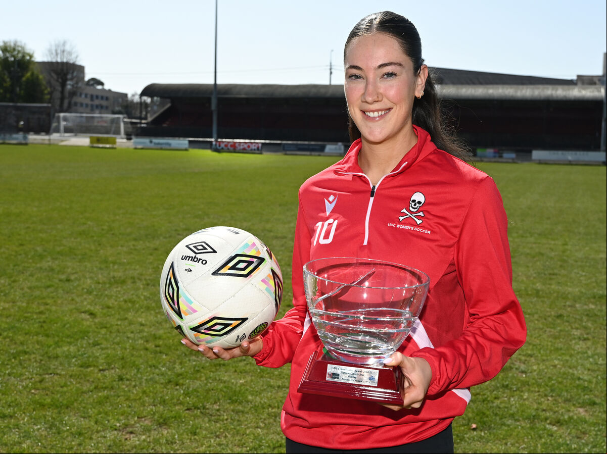 Aoibhinn Donnelly, women's soccer winner at the UCC Sports stars awards for 2024/25. Picture; Eddie O'Hare Aoibhinn Donnelly, women's soccer winner at the UCC Sports stars awards for 2024/25. Picture; Eddie O'Hare